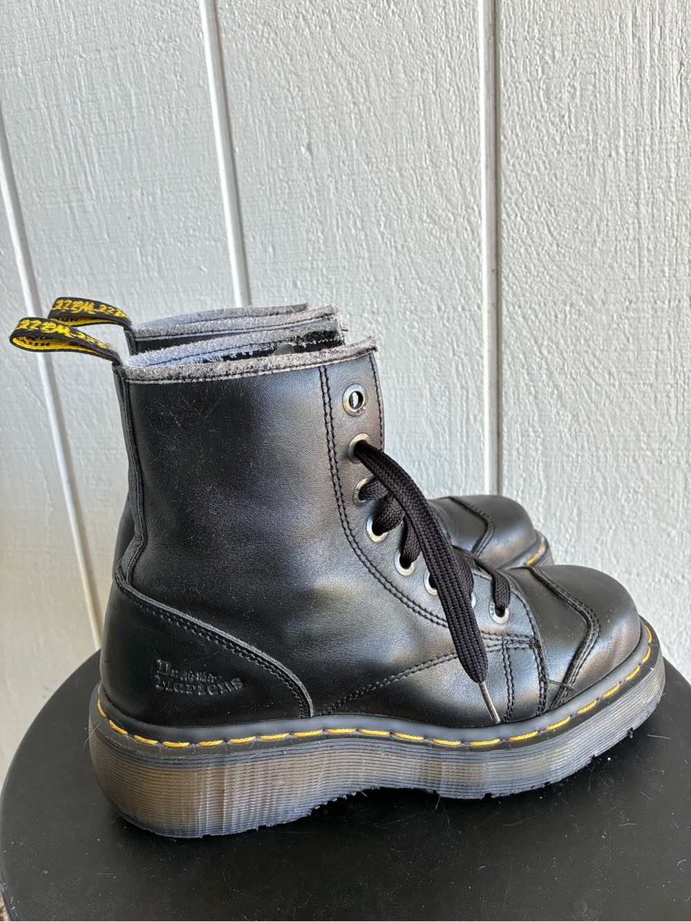 Vintage 90s Dr. Marten's 2A73 Black Boots Air Wair Made In England MIE Size 6 UK